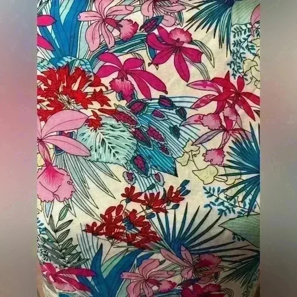 Mabel Anthropologie Tropical Ruffle Short Sleeve Floral Dress EUC - Picture 6 of 6